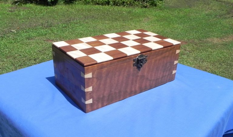 Curly walnut chess storage box
